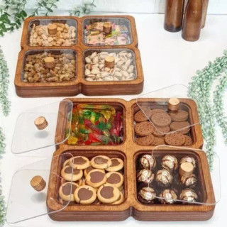 تیباکس چهار خونه چوبی درب دار